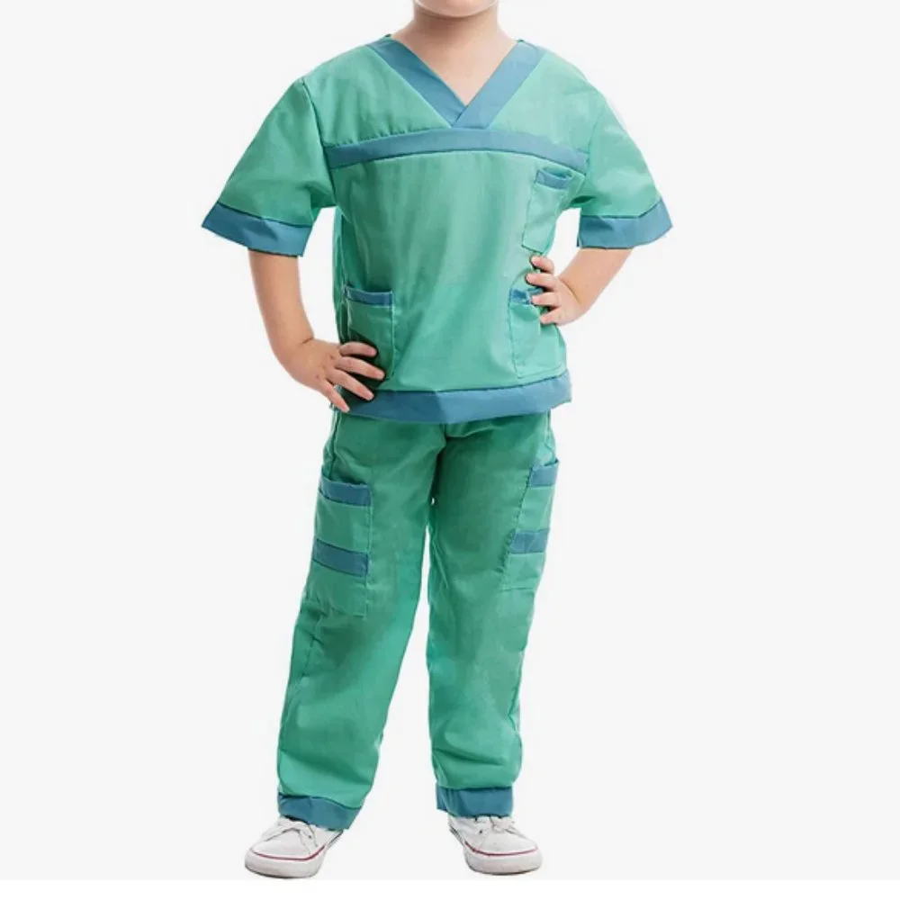 Kids Nurse Doctor Scrub Halloween Pretend Play Costume - Large